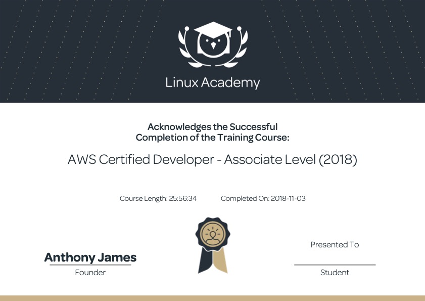 AWS Certified Developer - Associate Level (2018)